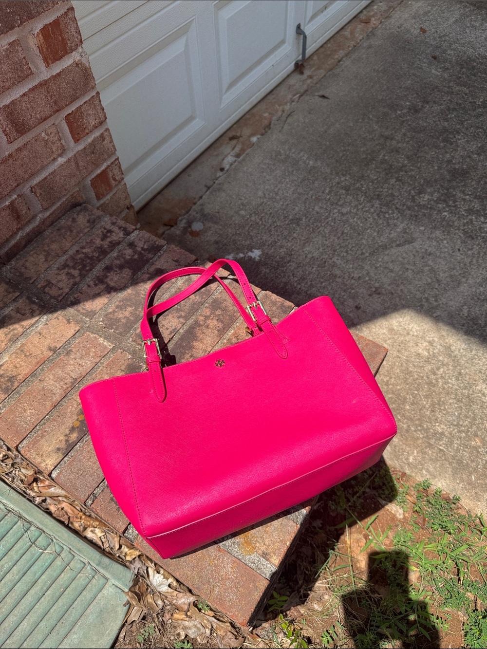 Tory Burch Hot Pink Leather Shoulder Tote